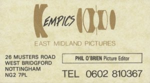 EMPICS Business Card c.1986