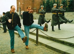 Marching with Mirror\'s Bradley Ormesher in Red Square