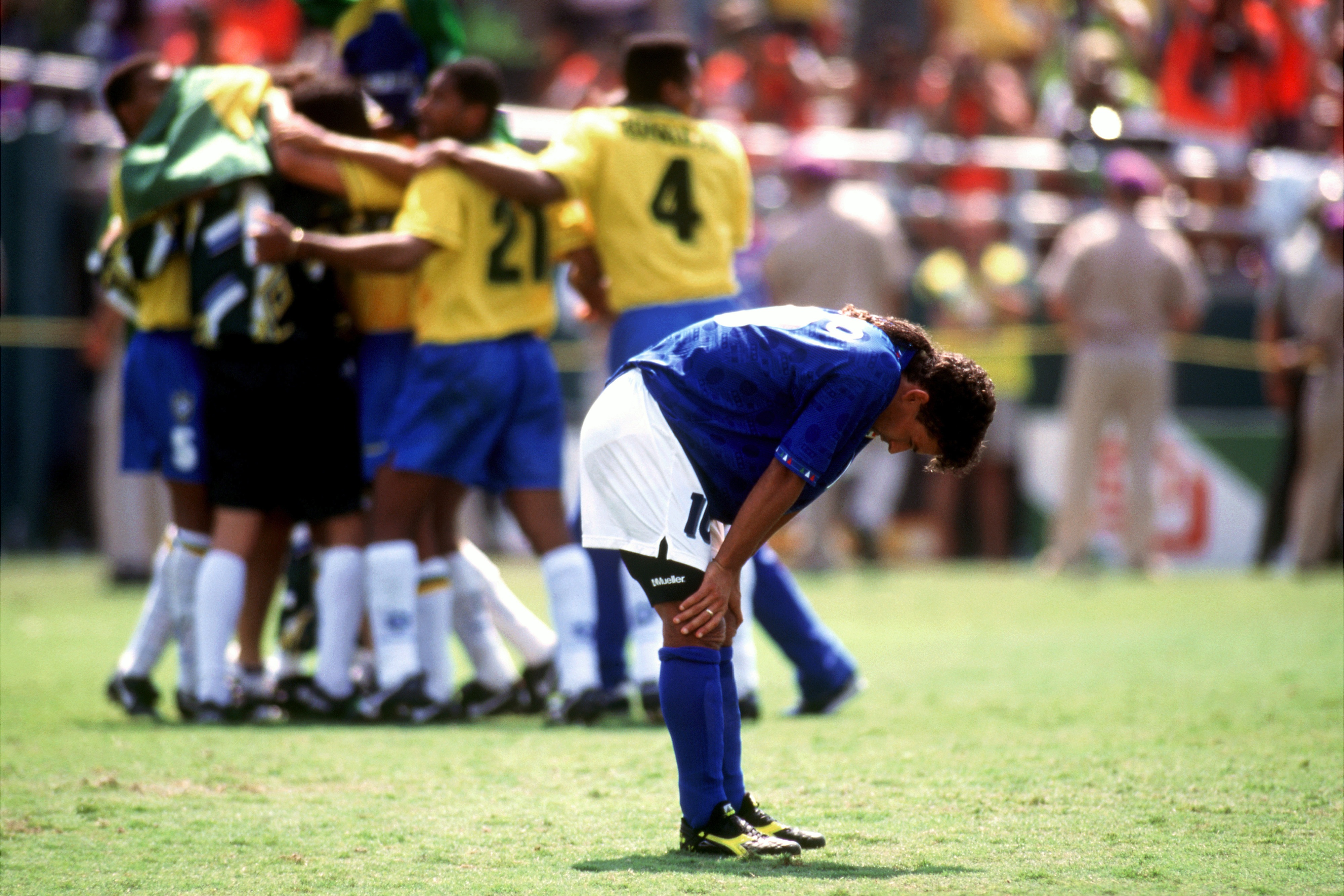 Baggio despair after defeat in World Cup Final in LA 1994
