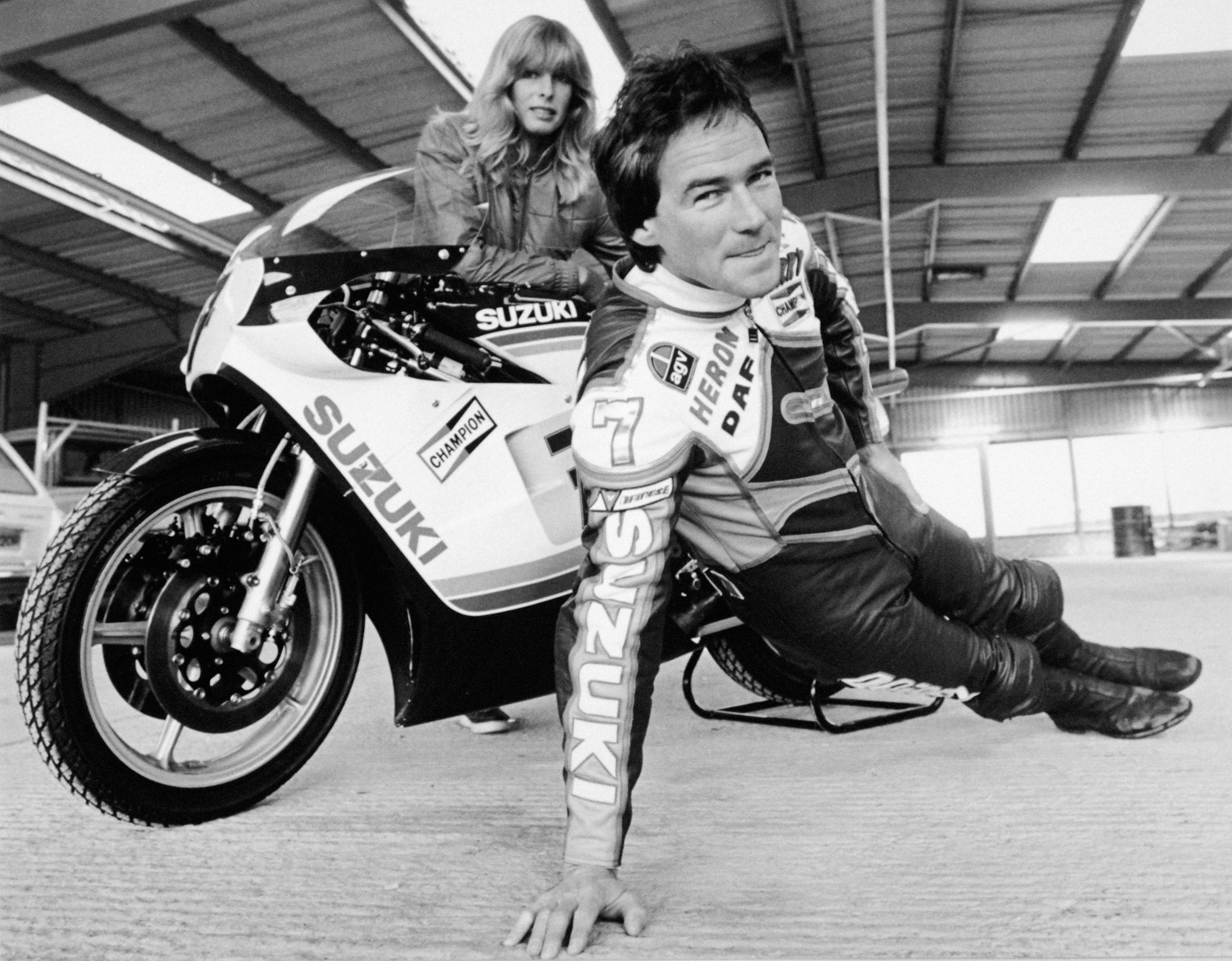 Motorcyclist Barry Sheene with wife Stephanie
