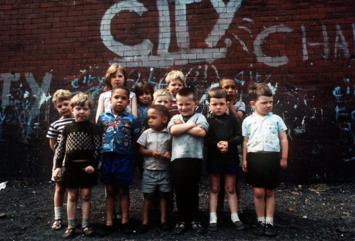 Children near Manchester City\'s Maine Road ground 1968