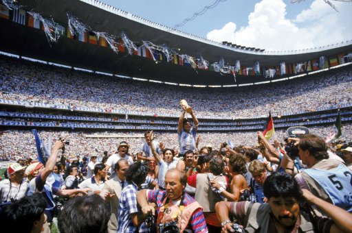 Maradona lifts the World Cup for Argentina 1986